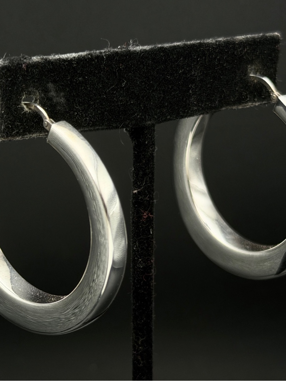 Milor - Vintage 950 Silver Italian Hoop Earrings